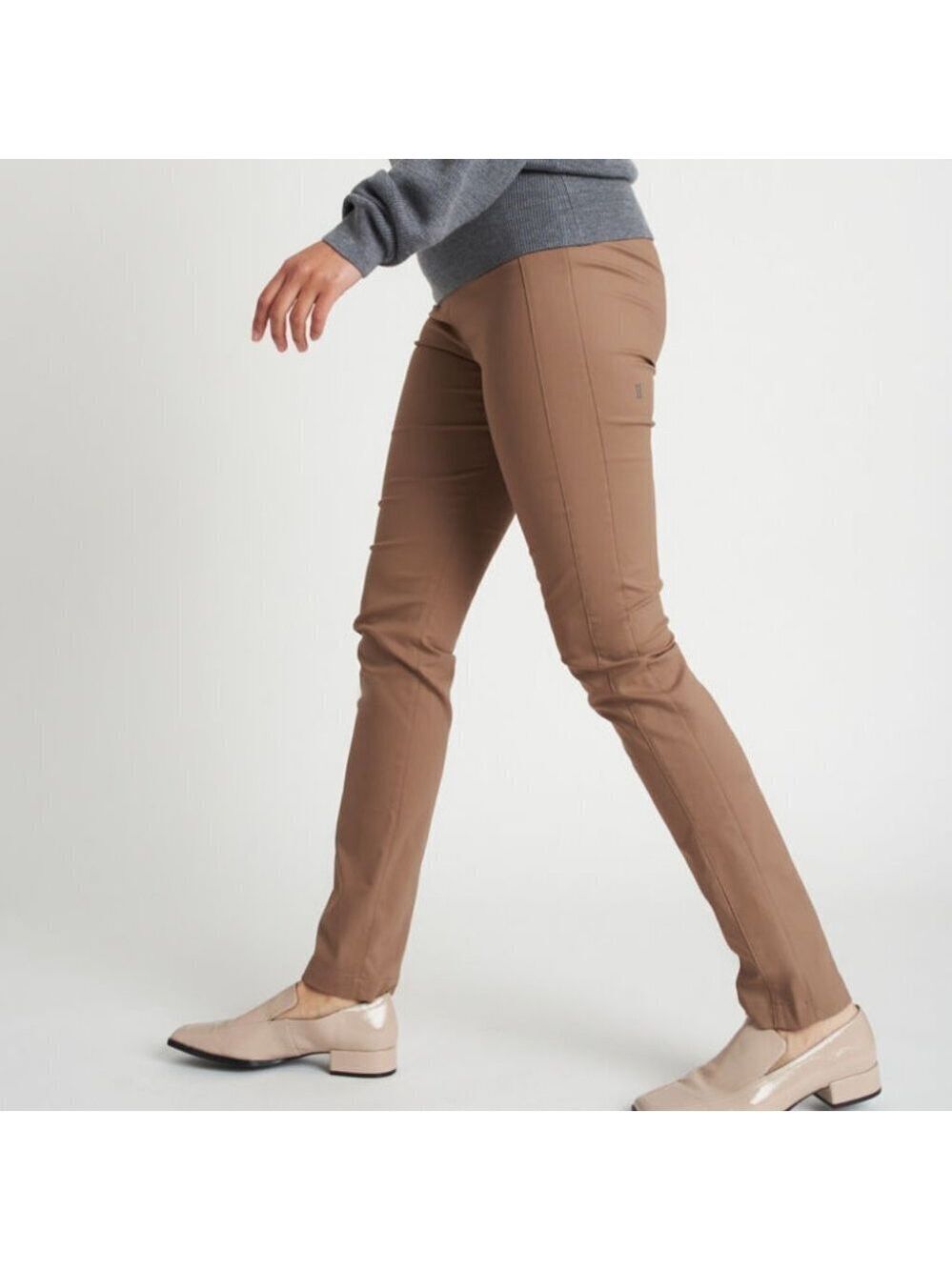 Kit and Ace Classic Pant Navigator Collection Khaki Size 6 Bark Brown